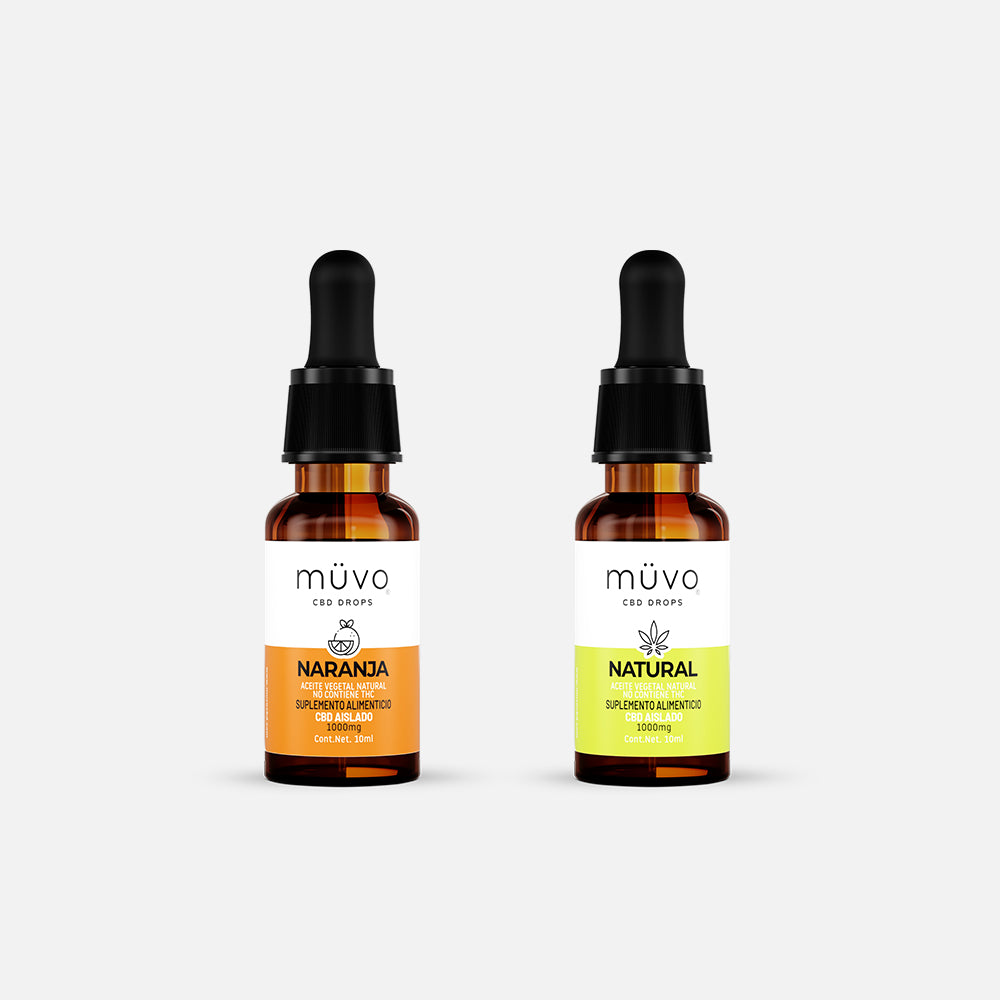 Combo CBD Aislado Müvo Naranja 10ml + Müvo Natural 10ml