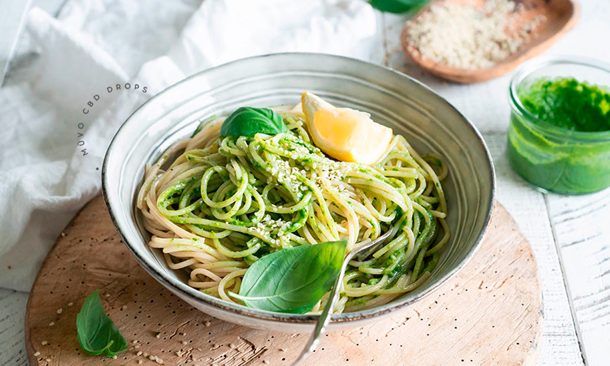 Receta: Pasta con pesto de corazones de Hemp