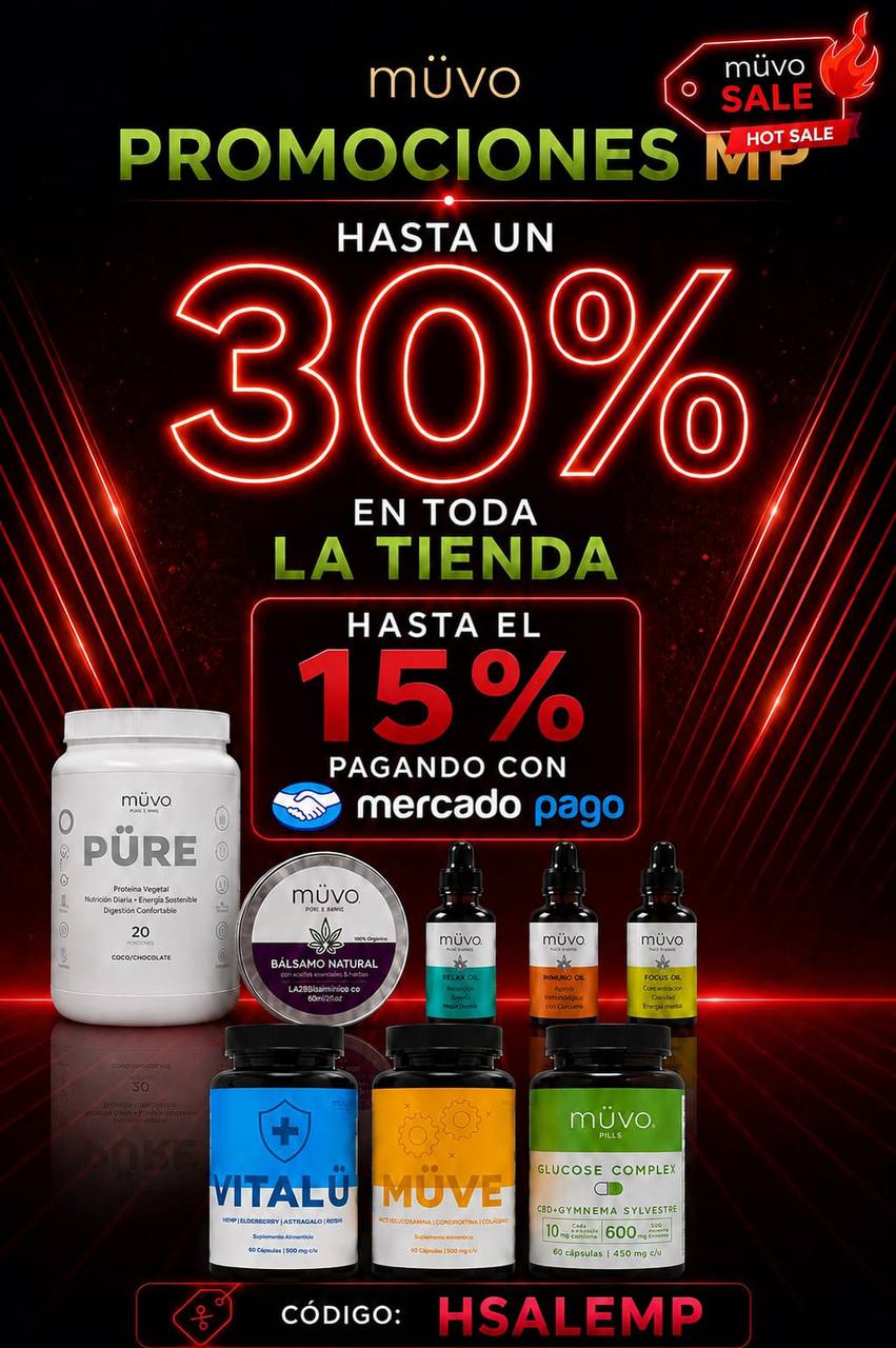 MÜVO HOT SALE — Hasta 30% en toda la tienda. Pagando con Mercado Pago, 15% extra. Termina el 2 de junio.